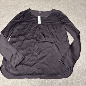 Theory Vintage Y2K Nishra Liquid Satin M Tunic Top Dark Burgundy Sz M‎ NWT
